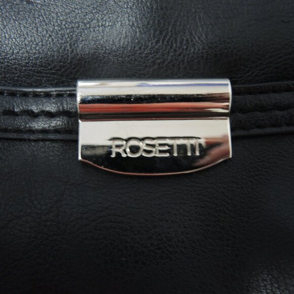 Rosetti Shoulder Bag Black Purse with Silver Tone Hardware Multiple Pockets - Picture 5 of 16